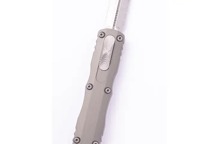 Microtech Dirac Delta D/E Stonewash Full Serrate 3.8in Automatic Folding Knife 227-12NC w/ Free Shipping - view 3